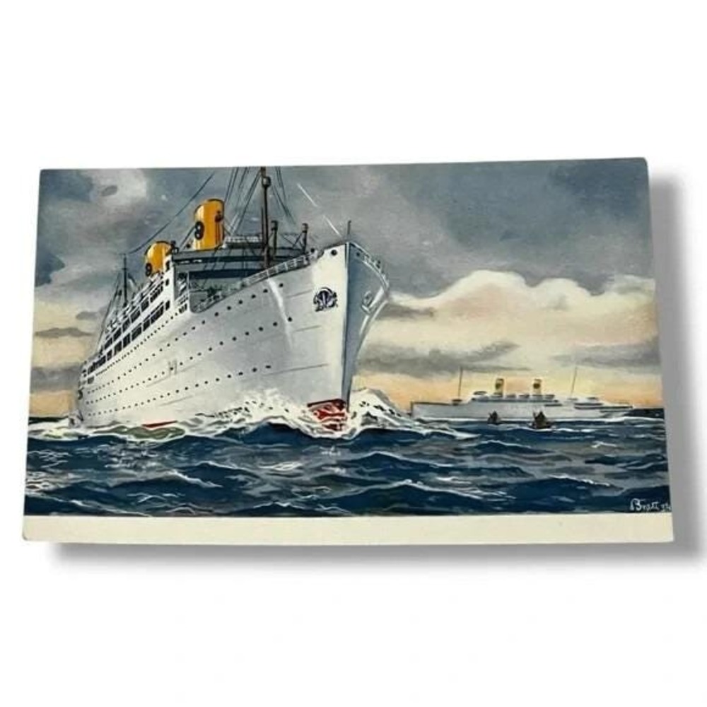 Postcard Swedish American Liners Kungsholm Gripsholm Ships C290